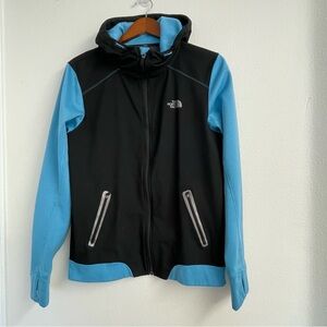 The‎ North Face Jackets Mens Small Blue/ Black Hooded Full Zip Outdoor Hiking